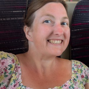 Steph Dalby (science and maths tutor) on a train